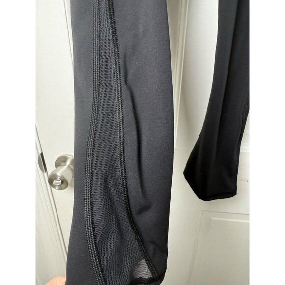 Lululemon Renewed Capri Black Leggings With Sheer Leg Panel Size 2 - Picture 3 of 7